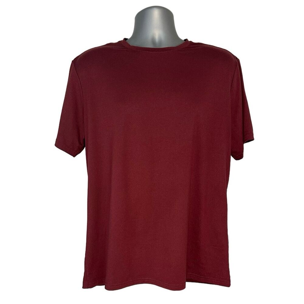 01. Also Burgundy Performance Wear Quick Dry UPF 40 Short Sleeve T-Shirt Size L